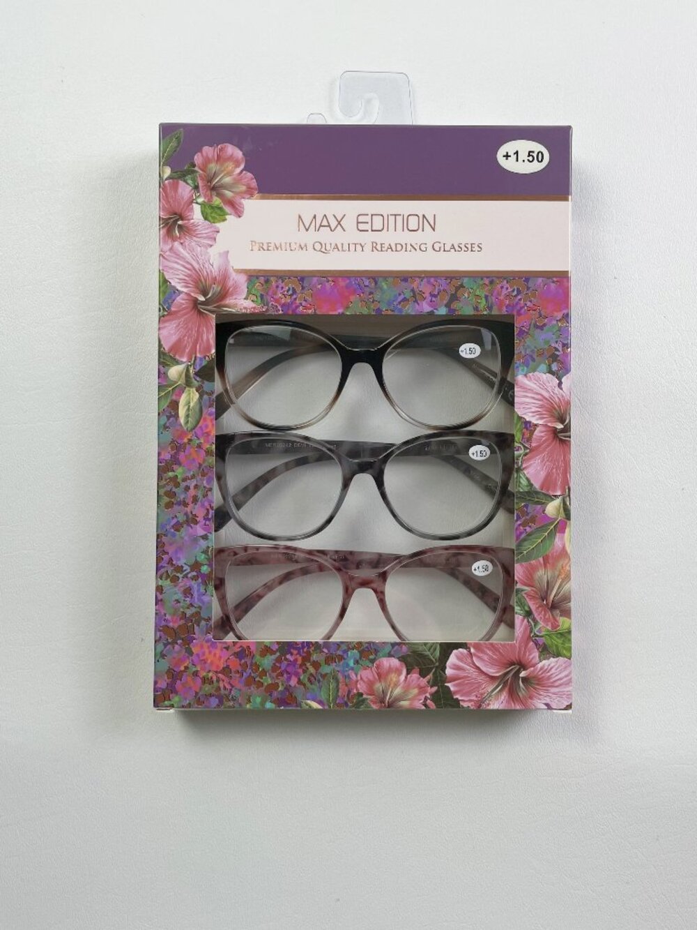 Max Edition 3 Pack Reading Glasses +1.50 Brown Demi Blush Tortoise New